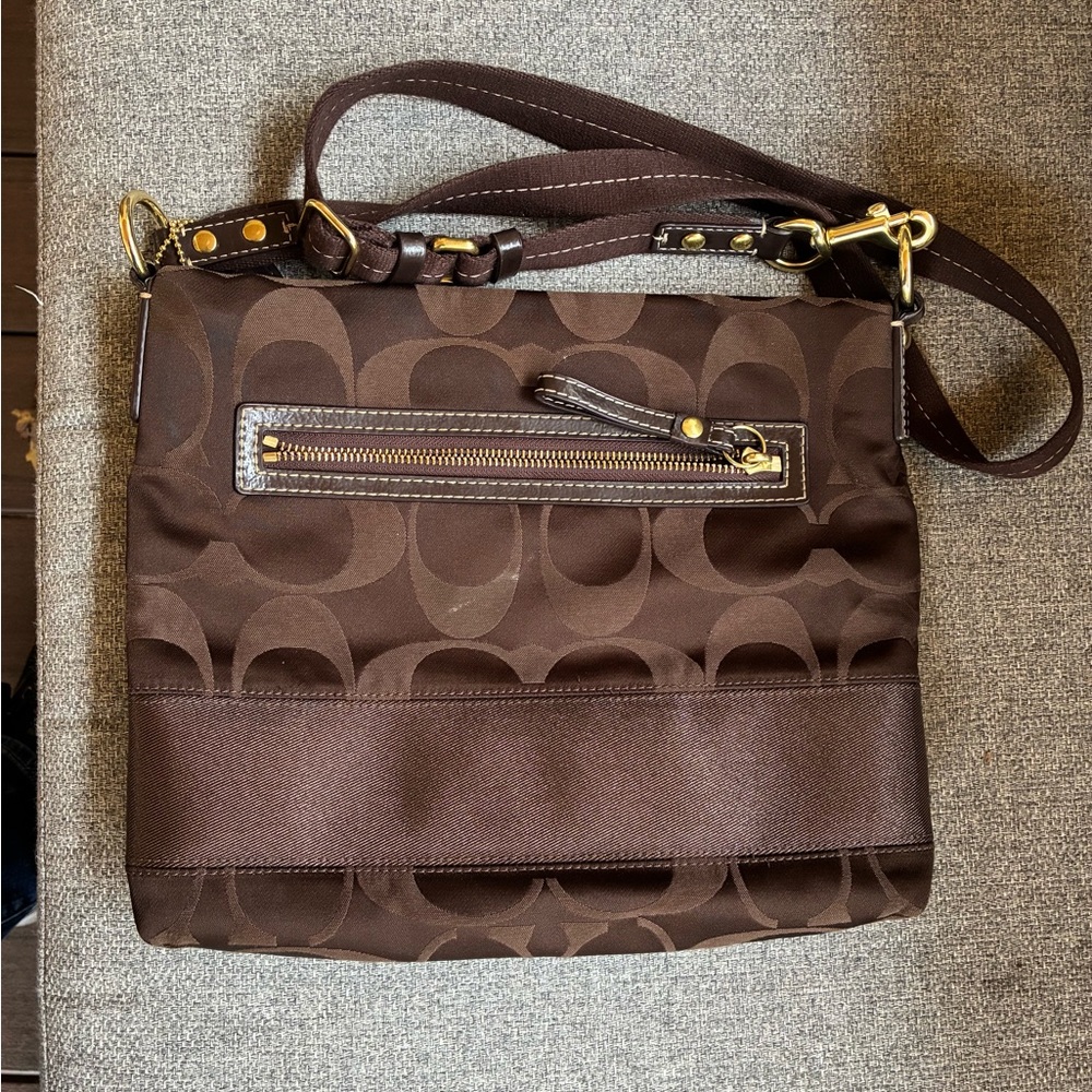 Coach Signature Chocolate Brown Crossbody Bag